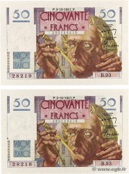 50 Francs LE VERRIER Consécutifs FRANCE  1947 F.20.09 AU