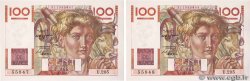100 Francs JEUNE PAYSAN Consécutifs FRANCE  1947 F.28.15