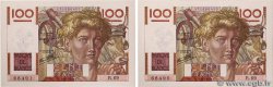 100 Francs JEUNE PAYSAN Consécutifs FRANCE  1946 F.28.06 SPL
