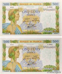 500 Francs LA PAIX Consécutifs FRANCE  1942 F.32.41 XF+