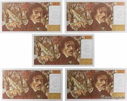 100 Francs DELACROIX modifié Lot FRANCE  1982 F.69.06 UNC-
