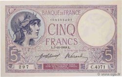 5 Francs FEMME CASQUÉE FRANCE  1918 F.03.02