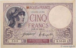 5 Francs FEMME CASQUÉE FRANCE  1920 F.03.04