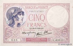 5 Francs FEMME CASQUÉE modifié FRANCE  1939 F.04.10