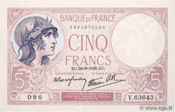 5 Francs FEMME CASQUÉE modifié FRANCE  1939 F.04.10