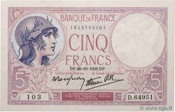 5 Francs FEMME CASQUÉE modifié FRANCE  1939 F.04.13