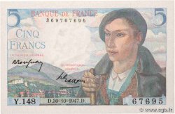5 Francs BERGER FRANCE  1947 F.05.07