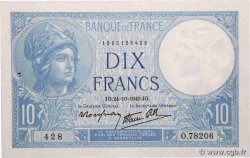 10 Francs MINERVE modifié FRANCE  1940 F.07.18