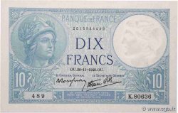 10 Francs MINERVE modifié FRANCE  1940 F.07.22