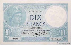 10 Francs MINERVE modifié FRANCE  1941 F.07.29