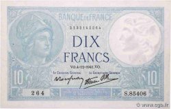 10 Francs MINERVE modifié FRANCE  1941 F.07.30