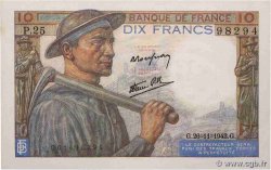 10 Francs MINEUR FRANCE  1942 F.08.06