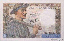 10 Francs MINEUR FRANCE  1944 F.08.12 UNC