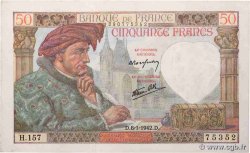 50 Francs JACQUES CŒUR FRANCE  1942 F.19.18