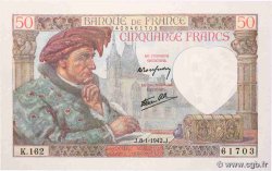 50 Francs JACQUES CŒUR FRANCE  1942 F.19.18