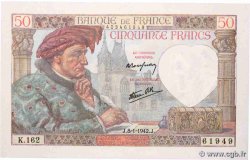 50 Francs JACQUES CŒUR FRANCE  1942 F.19.18