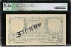 20 Francs Annulé DJIBOUTI  1921 P.04Bs XF