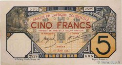 5 Francs DAKAR FRENCH WEST AFRICA Dakar 1925 P.05Bc
