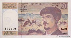 20 Francs DEBUSSY à fil de sécurité FRANCE  1991 F.66bis.02
