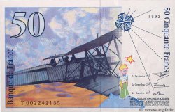 50 Francs SAINT-EXUPÉRY Mouton décalé Fauté FRANCE  1992 F.72F2.01 NEUF