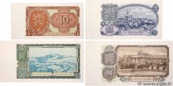 10 au 100 Korun Lot CECOSLOVACCHIA  1953 P.083a, P.084b, P.085a et P.086b q.FDC