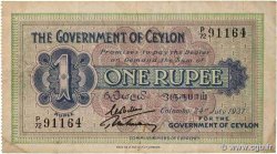 1 Rupee CEYLAN  1937 P.016c TB+