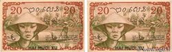 20 Cents Consécutifs FRENCH INDOCHINA  1939 P.086d VF
