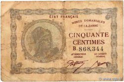 50 Centimes MINES DOMANIALES DE LA SARRE FRANCE  1920 VF.50.02