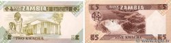 2 et 5 Kwacha Lot ZAMBIE  1980 P.24c et P.25d NEUF
