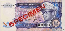 100 Zaïres Spécimen ZAIRE  1988 P.33s