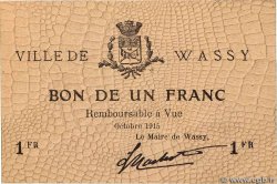 1 Franc FRANCE regionalism and various Wassy 1915 JP.52-34