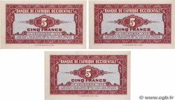5 Francs  Lot FRENCH WEST AFRICA  1942 P.28a fST+
