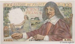 100 Francs DESCARTES FRANCE  1944 F.27.06