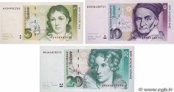 5, 10 et 20 Deutsche Mark Lot GERMAN FEDERAL REPUBLIC  1989 P.37, P.38d et P.39B