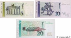 5, 10 et 20 Deutsche Mark Lot GERMAN FEDERAL REPUBLIC  1989 P.37, P.38d et P.39B UNC-