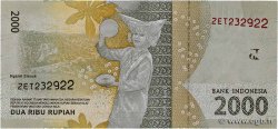 2000 Rupiah INDONESIA  2016 P.155a AU+