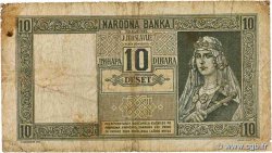 10 Dinara YUGOSLAVIA  1939 P.035 VG