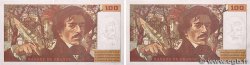 100 Francs DELACROIX 442-1 & 442-2 Lot FRANCIA  1994 F.69ter.01b AU+