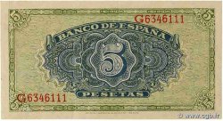 5 Pesetas SPAIN  1940 P.123a XF