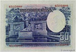 50 Pesetas SPAIN  1935 P.088 AU