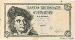 5 Pesetas ESPAGNE  1948 P.136a