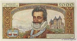 5000 Francs HENRI IV FRANCE  1957 F.49.02 VF-