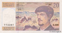 20 Francs DEBUSSY à fil de sécurité FRANCE  1992 F.66bis.03