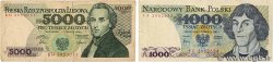 1000 et 5000 Zlotych Lot POLAND  1982 P.146c et P.150b