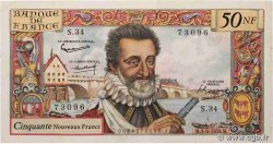 50 Nouveaux Francs HENRI IV FRANCIA  1959 F.58.03