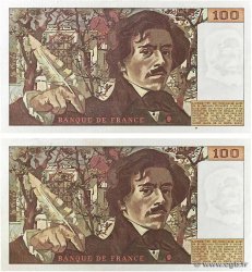 100 Francs DELACROIX Consécutifs FRANCE  1978 F.68.02 SPL