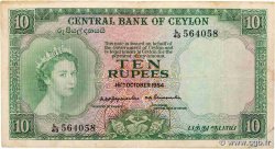10 Rupees CEYLON  1954 P.055