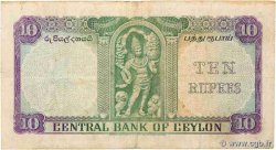 10 Rupees CEYLON  1954 P.055 F+