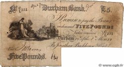 5 Pounds Annulé ENGLAND Durhan 1887 G.1071