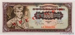 1000 Dinara Spécimen YUGOSLAVIA  1963 P.075s